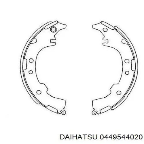 Задние барабанные колодки 0449544020 Daihatsu