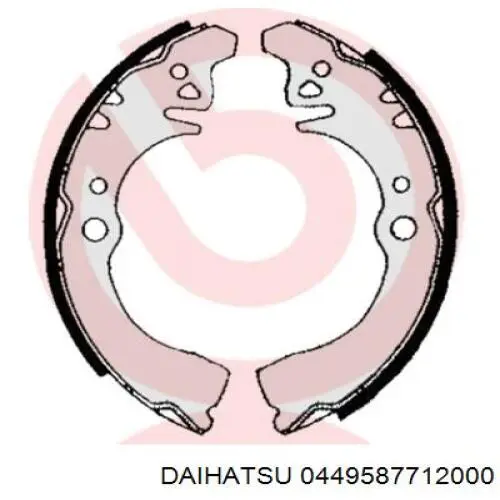 Задние барабанные колодки 0449587712000 Daihatsu