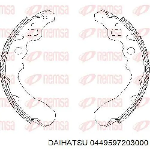 Задние барабанные колодки 0449597203000 Daihatsu