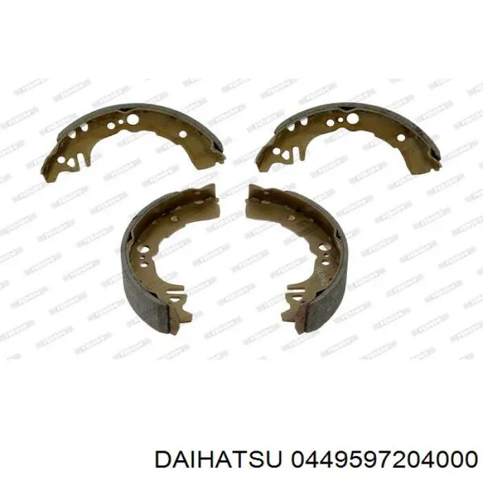 Задние барабанные колодки 0449597204000 Daihatsu