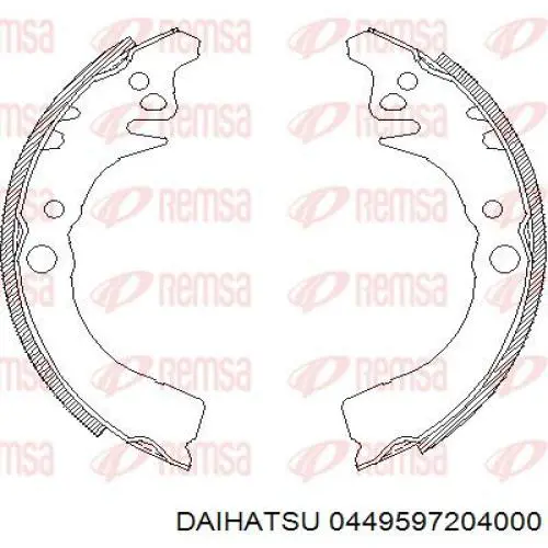 0449597204000 Daihatsu Барабанные тормозные колодки