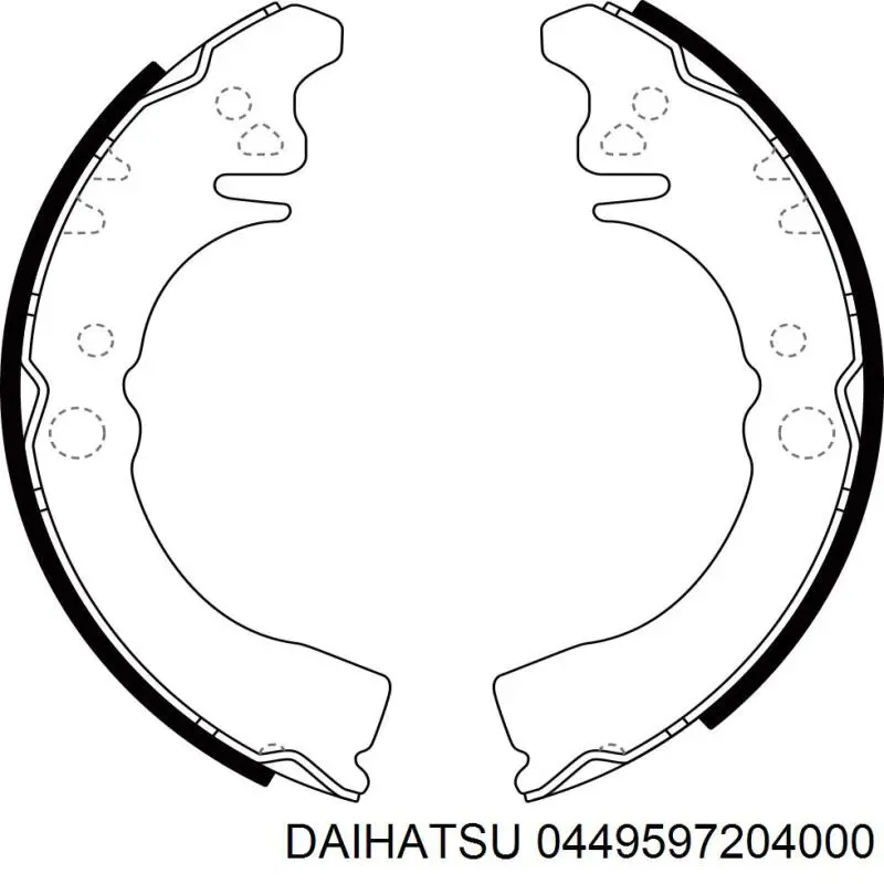 Задние барабанные колодки 0449597204000 Daihatsu