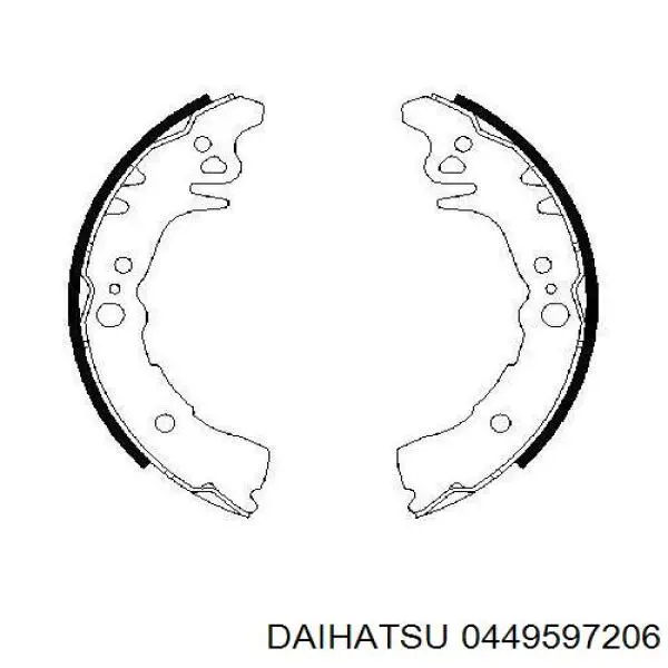 Задние барабанные колодки 0449597206 Daihatsu