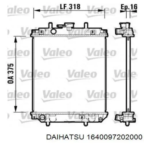 Купить 1640097202000 Daihatsu Радиатор водяной