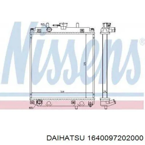 Радиатор 1640097202000 Daihatsu