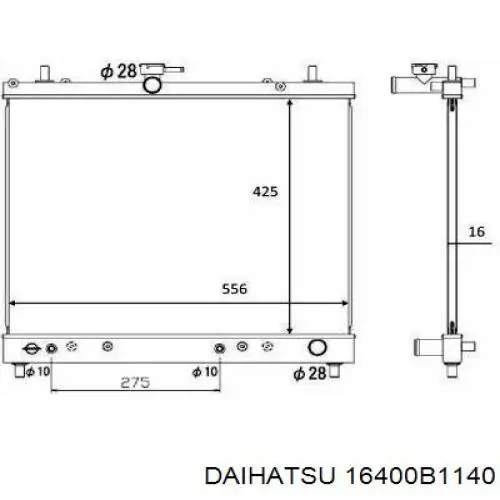 Радиатор 16400B1140 Daihatsu