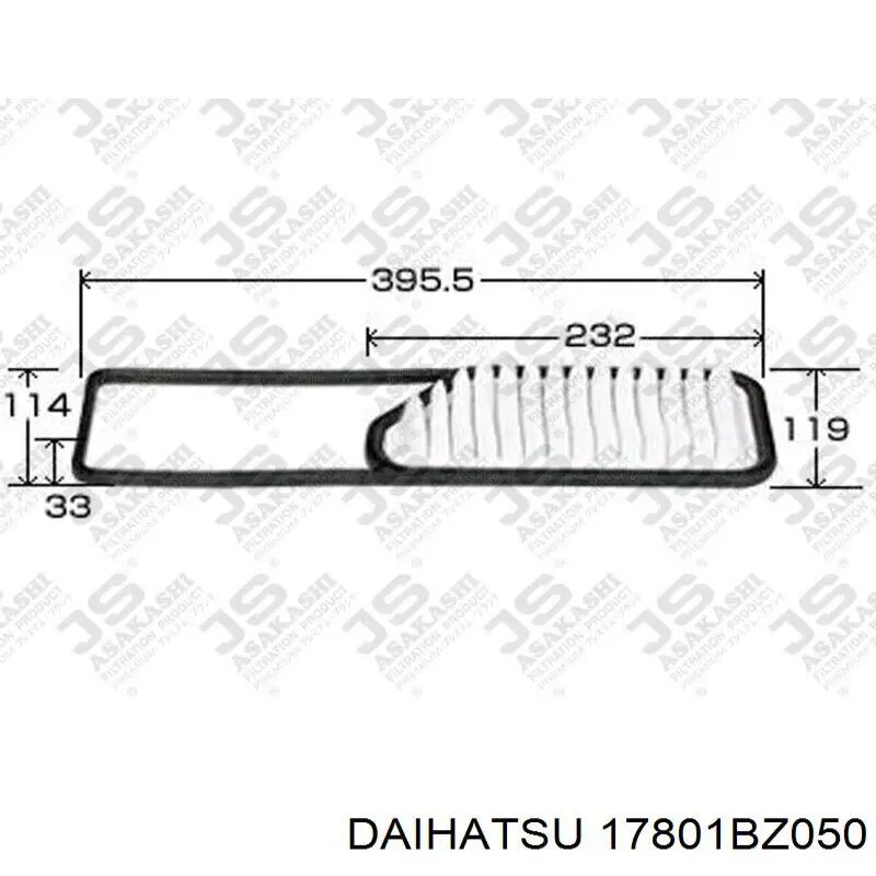 17801BZ050 Daihatsu Воздушный фильтр двигателя