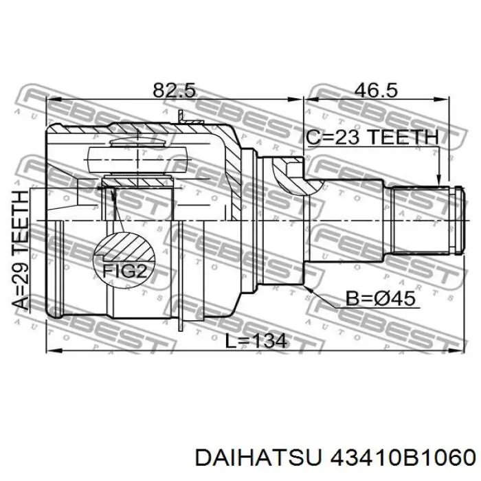 Правая полуось 43410B1060 Daihatsu