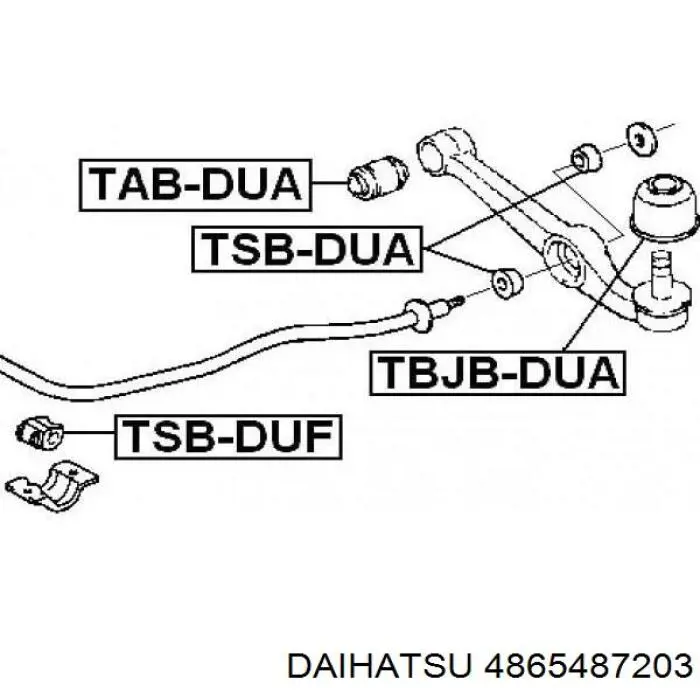 Сайлентблок переднего нижнего рычага 4865487203 Daihatsu