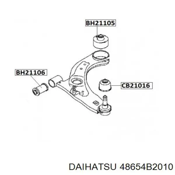 Сайлентблок нижнего переднего рычага  DAIHATSU 48654B2010