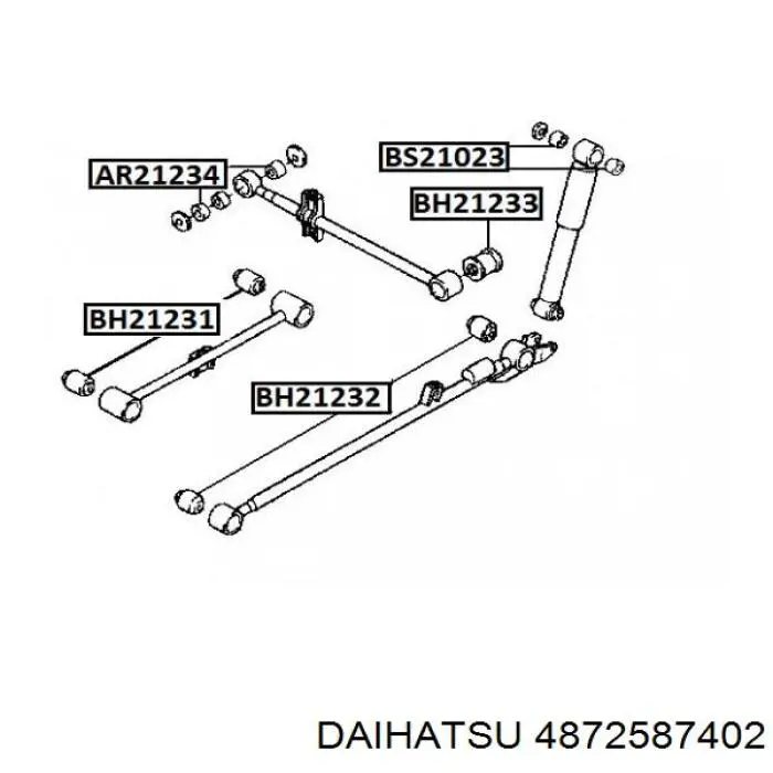 Сайлентблок заднего продольного рычага 4872587402 Daihatsu