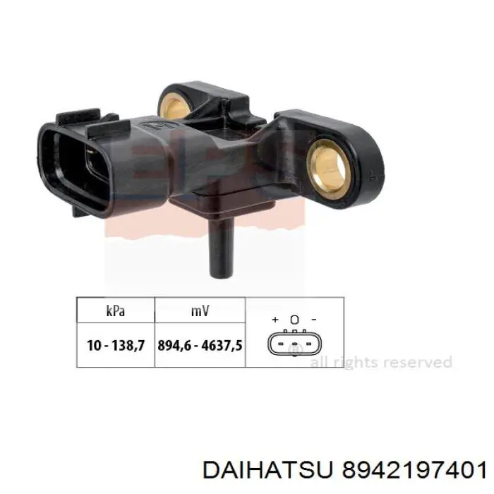 8942197401 Daihatsu sensor de pressão no coletor de admissão, map