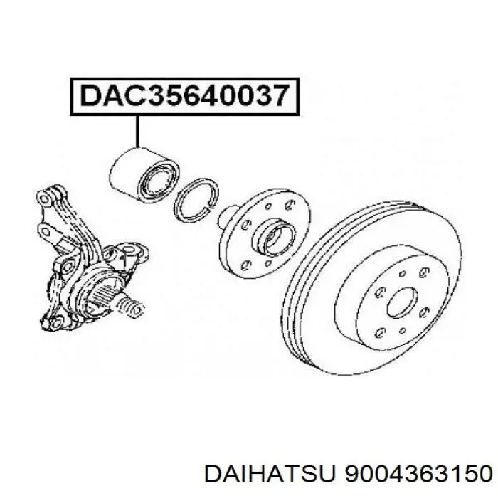Комплект подшипника ступицы колеса Daihatsu 9004363150 цена, от 32.52 USD