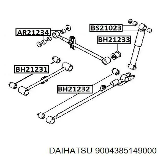 Сайлентблок тяги поперечной (задней подвески) 9004385149000 Daihatsu