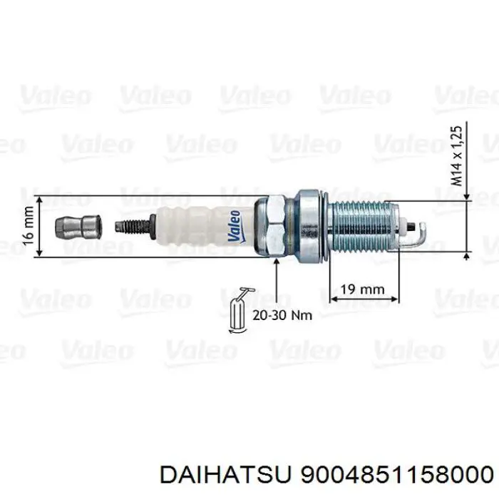 Свечи зажигания 9004851158000 Daihatsu