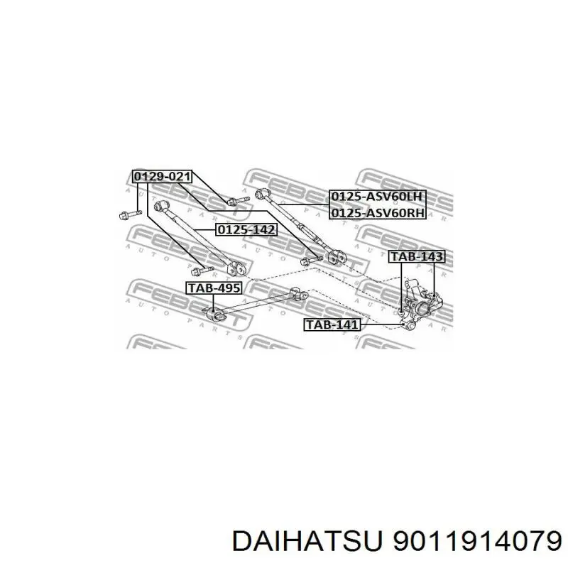 Болт крепления заднего нижнего рычага, наружный 9011914079 Daihatsu