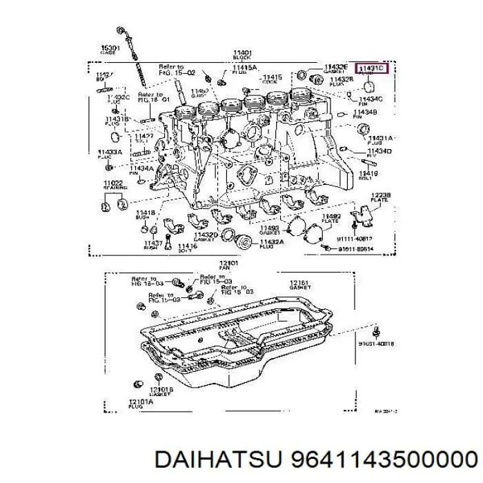 9641143500000 Daihatsu заглушка гбц/блока цилиндров