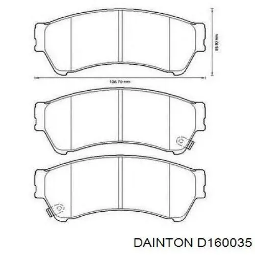 Колодки гальмівні передні, дискові D160035 Dainton