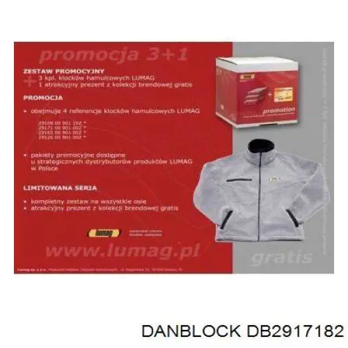 Колодки тормозные задние дисковые Danblock DB2917182