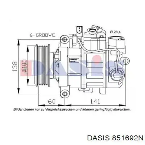 Компрессор кондиционера 851692N Dasis