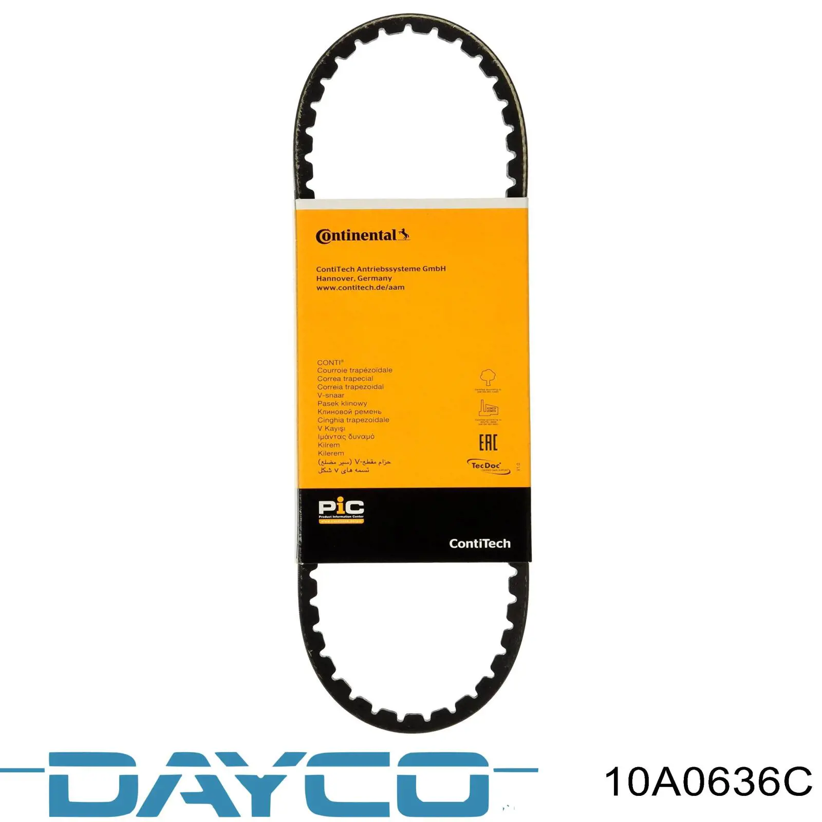 Ремень генератора 10A0636C Dayco