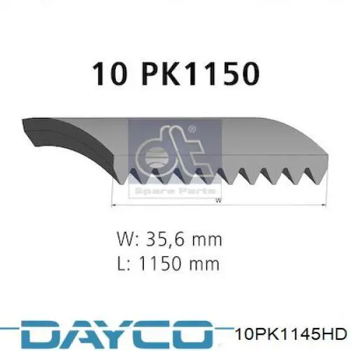 Купить 10PK1145HD Dayco Ремень генератора