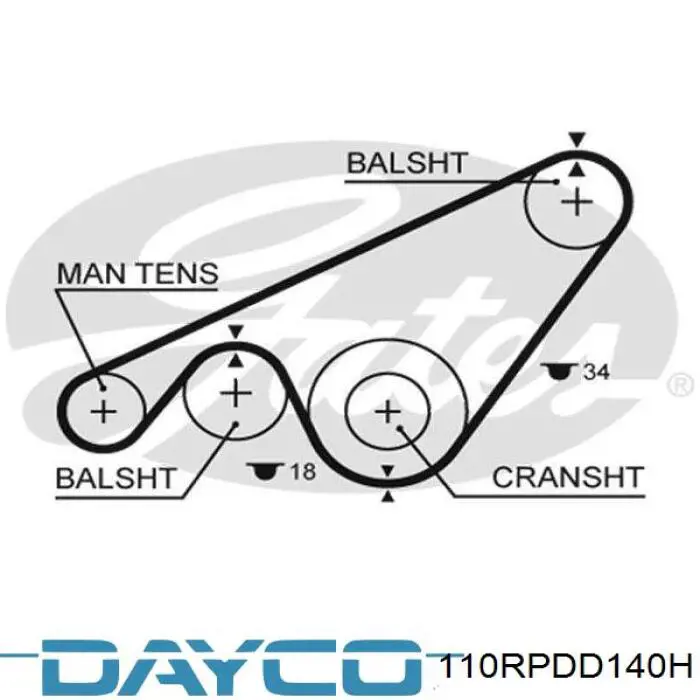 Ремень ГРМ 110RPDD140H Dayco