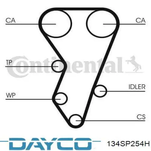 Купить 134SP254H Dayco Ремень газораспределительного механизма