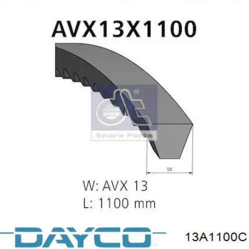 Клиновый ремень Dayco 13A1100C цена, от 5.63 USD