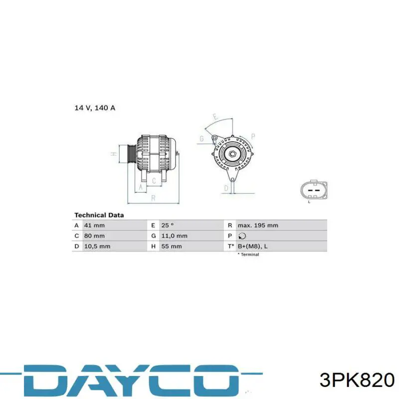 3PK820 Dayco