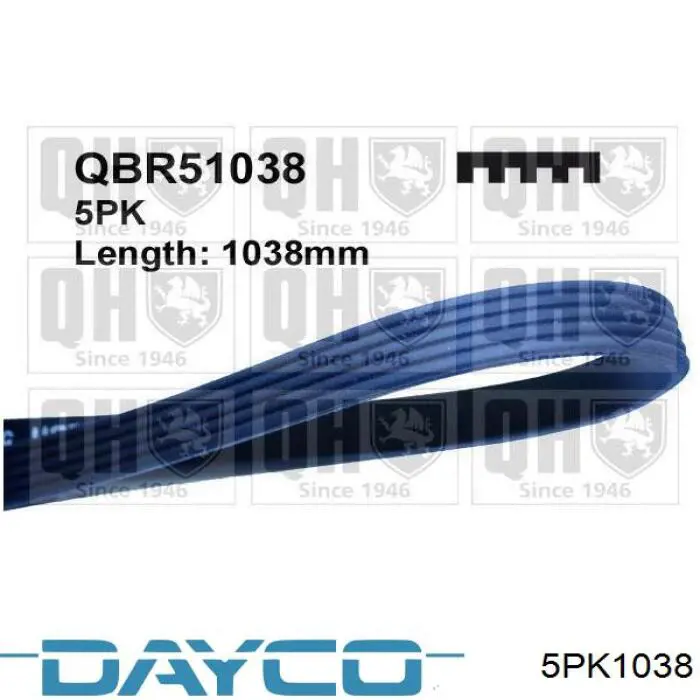 Клиновый ремень Dayco 5PK1038 цена, от 6.85 USD