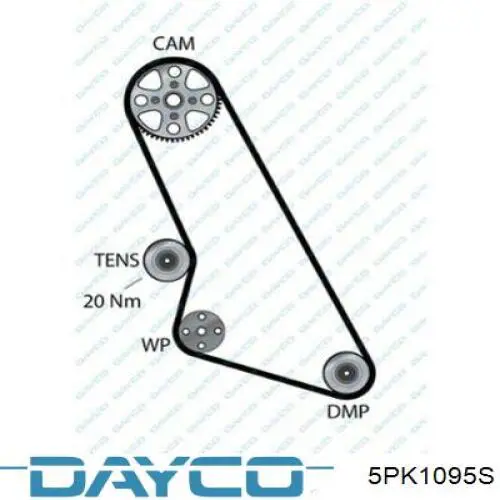 5PK1095S Dayco ремень генератора