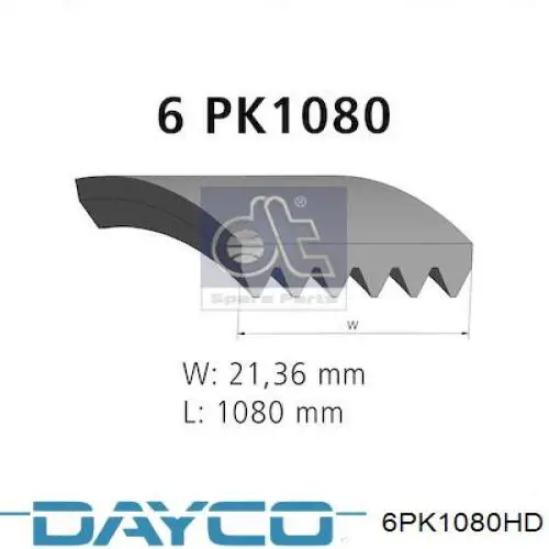 Купить 6PK1080HD Dayco Ремень генератора