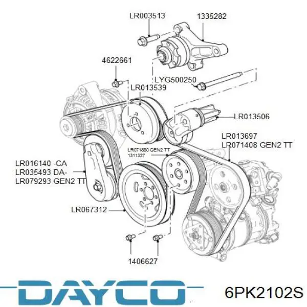 6PK2102S Dayco ремень генератора