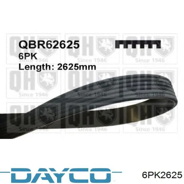 Купить 6PK2625 Dayco Ремень генератора