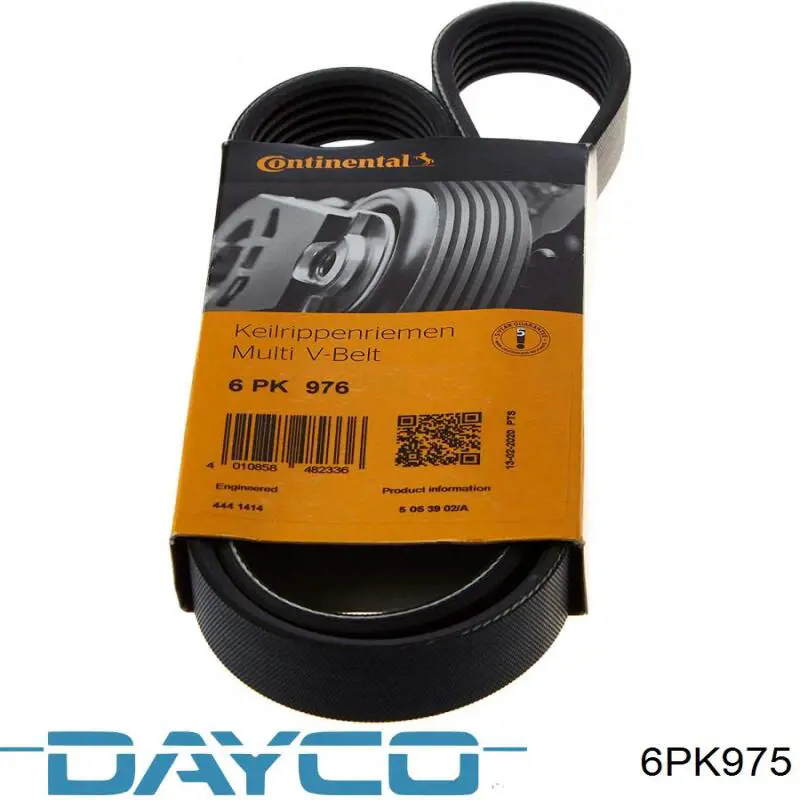 Клиновый ремень Dayco 6PK975 цена, от 7.61 USD