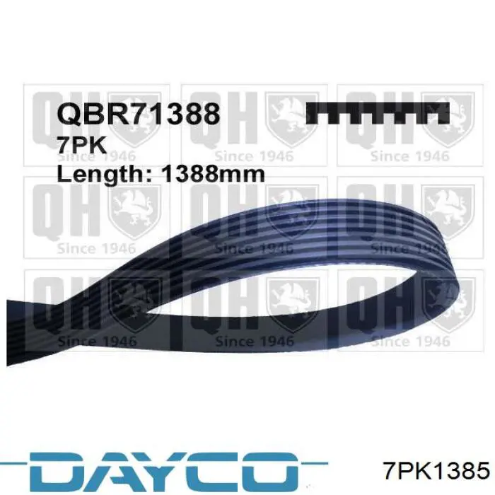 Клиновый ремень Dayco 7PK1385 цена, от 11.52 USD