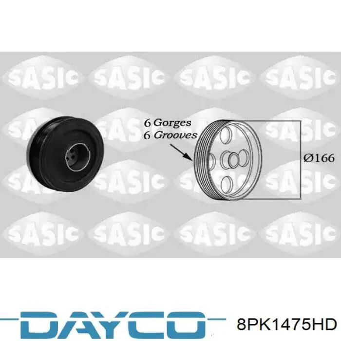 Клиновый ремень Dayco 8PK1475HD цена, от 16.71 USD