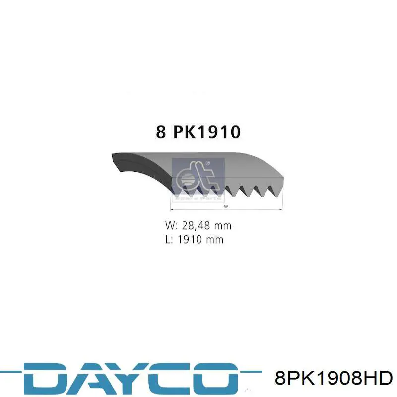 8PK1908HD Dayco ремень генератора
