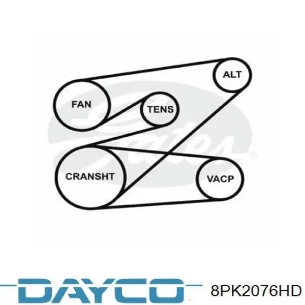 Купить 8PK2076HD Dayco Ремень генератора