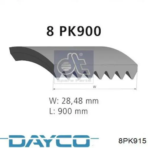 8PK915 Dayco Поликлиновый ремень