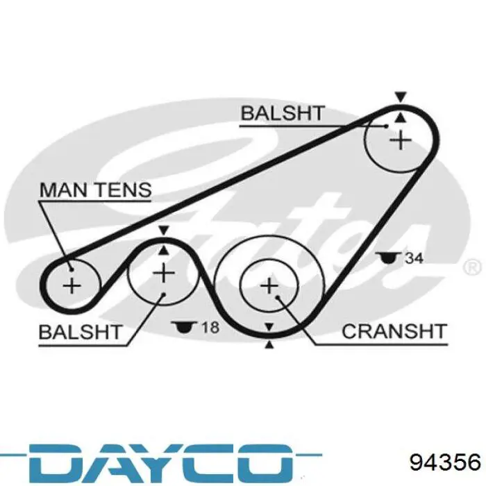 Зубчатый ремень Dayco 94356 цена, от 17.55 USD