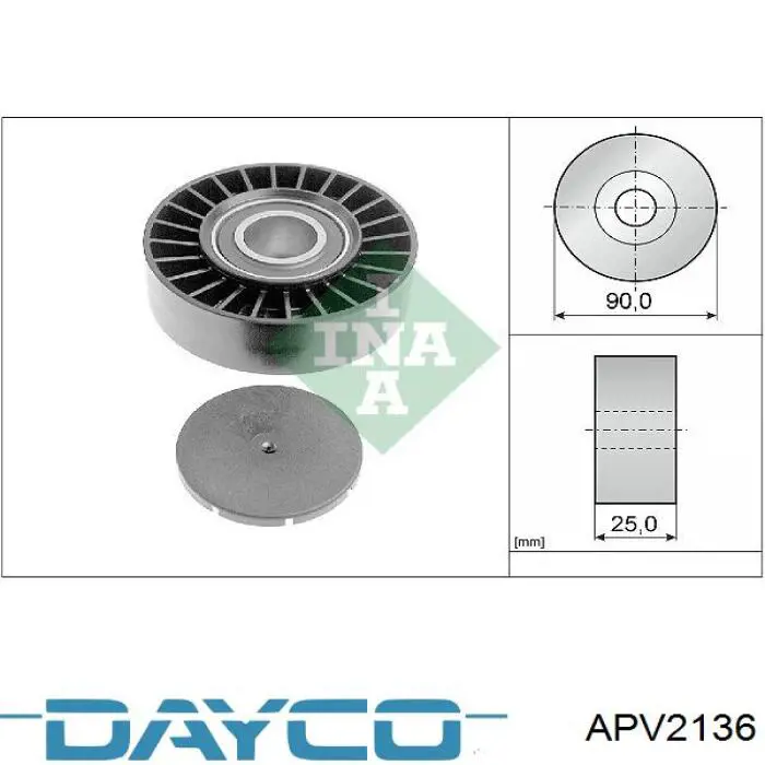 Паразитный ролик приводного ремня Dayco APV2136 цена, от 20.69 USD