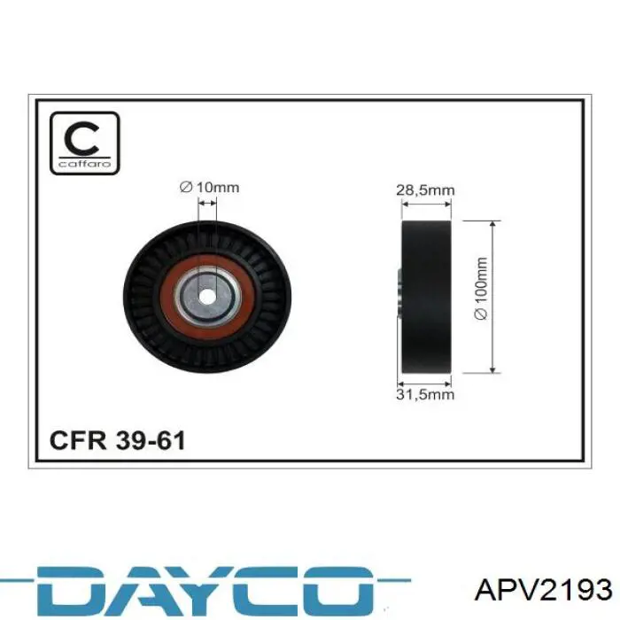 Паразитный ролик приводного ремня Dayco APV2193 цена, от 19.80 USD