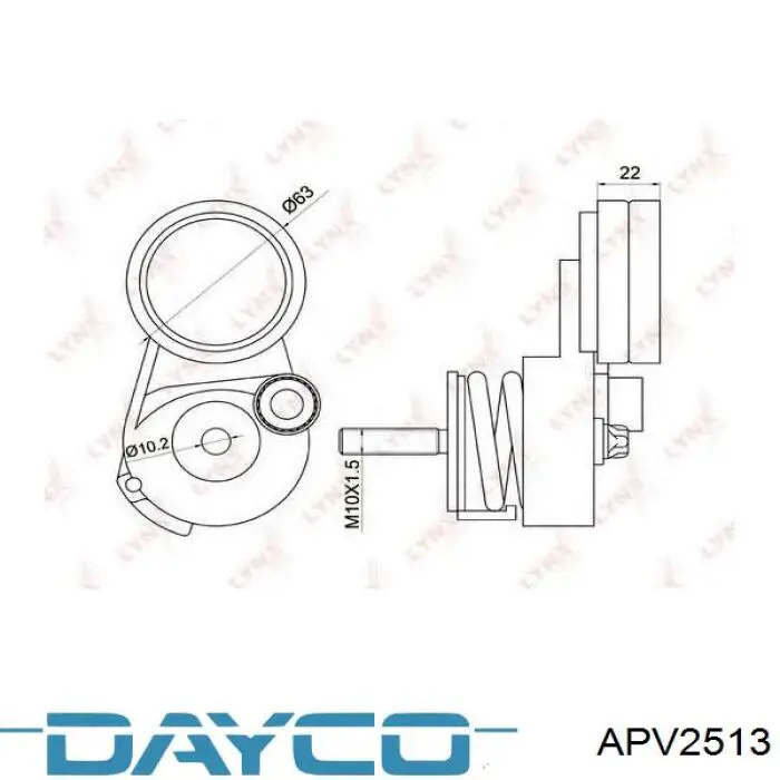 Роликовий модуль натяжителя ремня Dayco APV2513 цена, от 15.53 USD