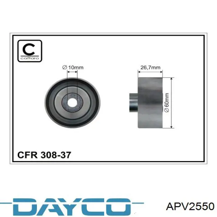 Паразитный ролик приводного ремня Dayco APV2550 цена, от 17.77 USD
