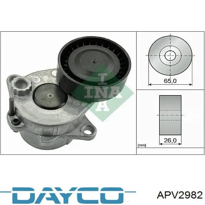 Натяжная планка поликлинового ремня Dayco APV2982