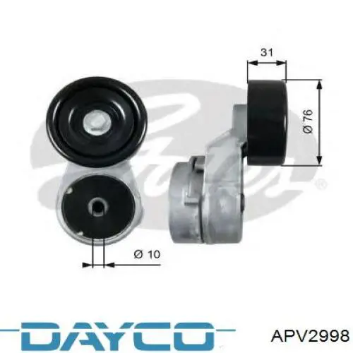 Роликовий модуль натяжителя ремня Dayco APV2998 цена, от 35.40 USD