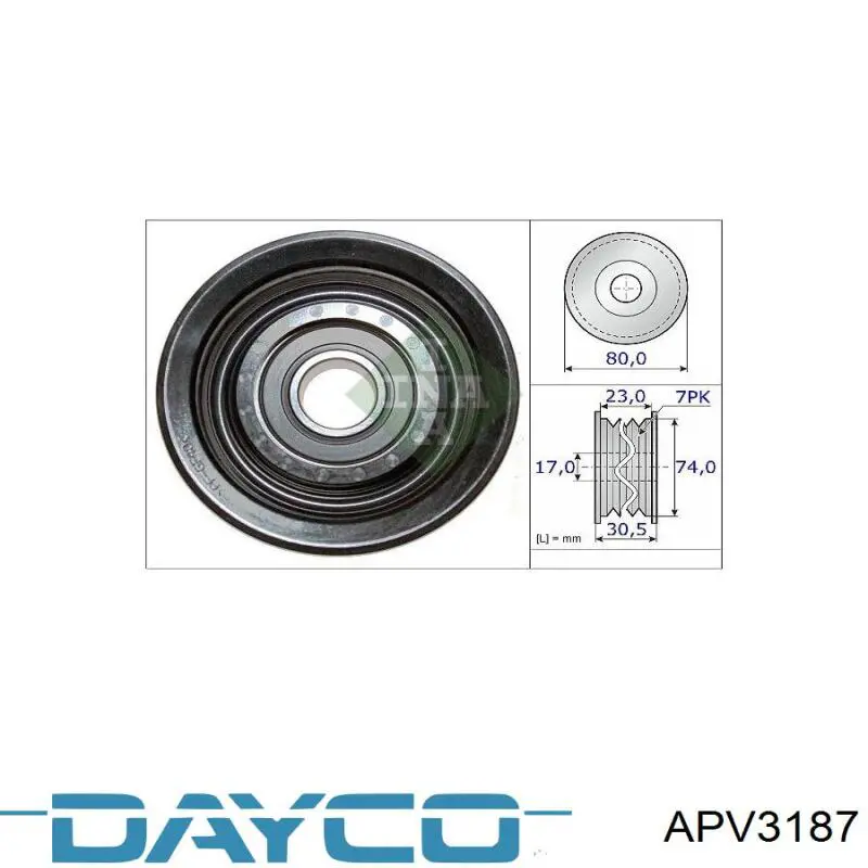 Купить APV3187 Dayco Натяжной ролик
