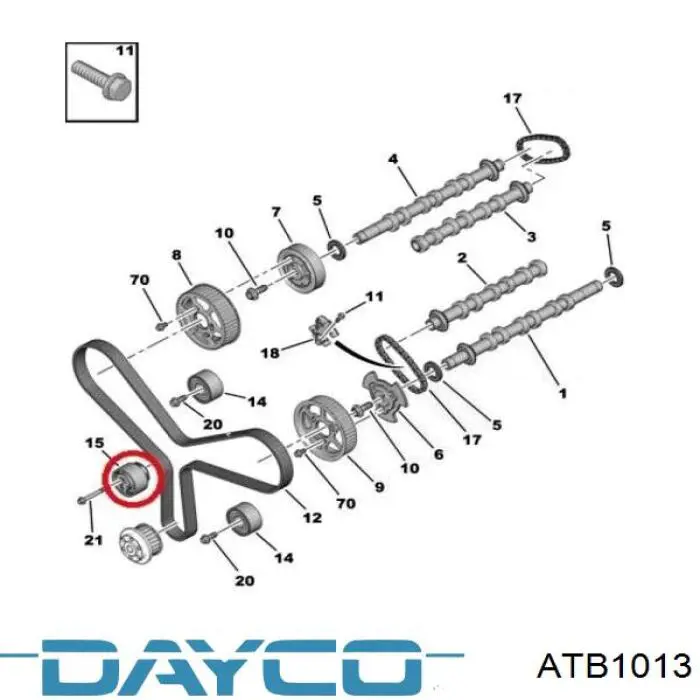 Ролик ГРМ ATB1013 Dayco